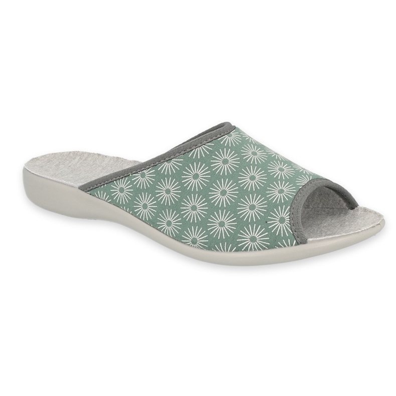 Befado women's slippers with stars PU 254D141 green 2