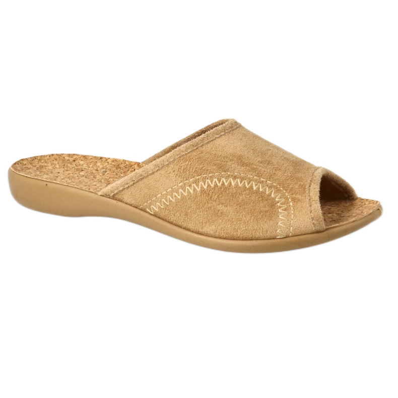 Befado women's slippers PU 254D138 beige cork insert 1
