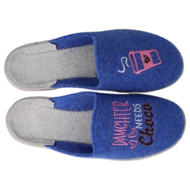 Befado children's slippers 707y429 blue with embroidery 1