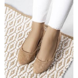PA1 Beige eco-suede ballerinas from Logan 1