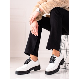 La.Fi Lace-up fashion shoes white black 1