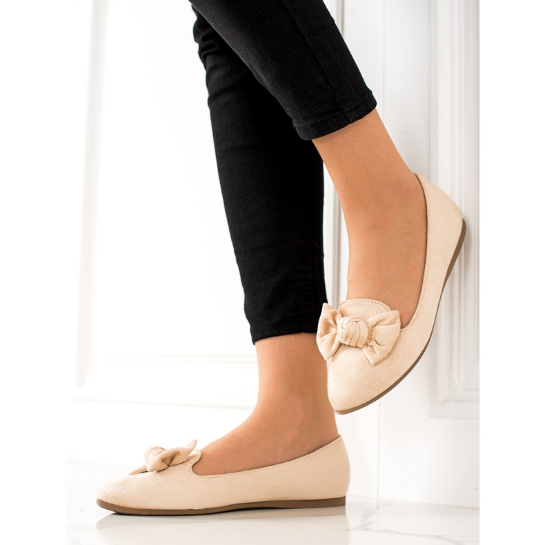 W. Potocki Ballerinas with a Potocki bow beige 1