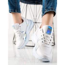 TRENDI Sneakers With Glitter white silver 1