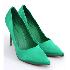 BM Women's satin high heels TALIA BLACK green 2