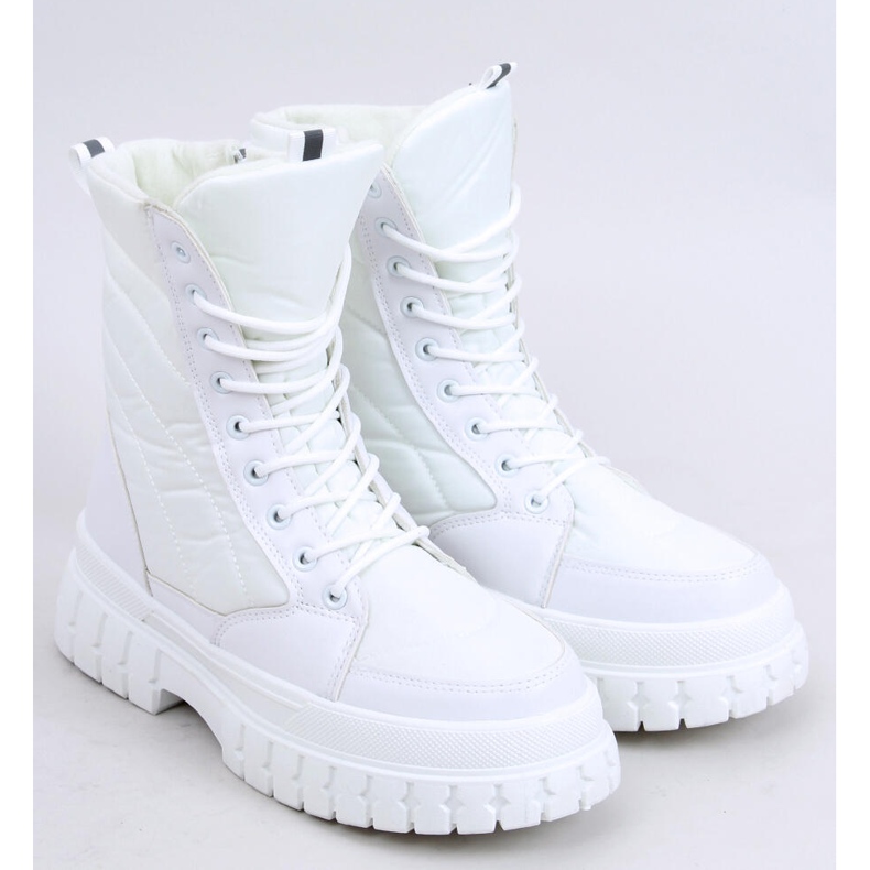 PA1 Flat lace-up boots Barkin Blanco white 2