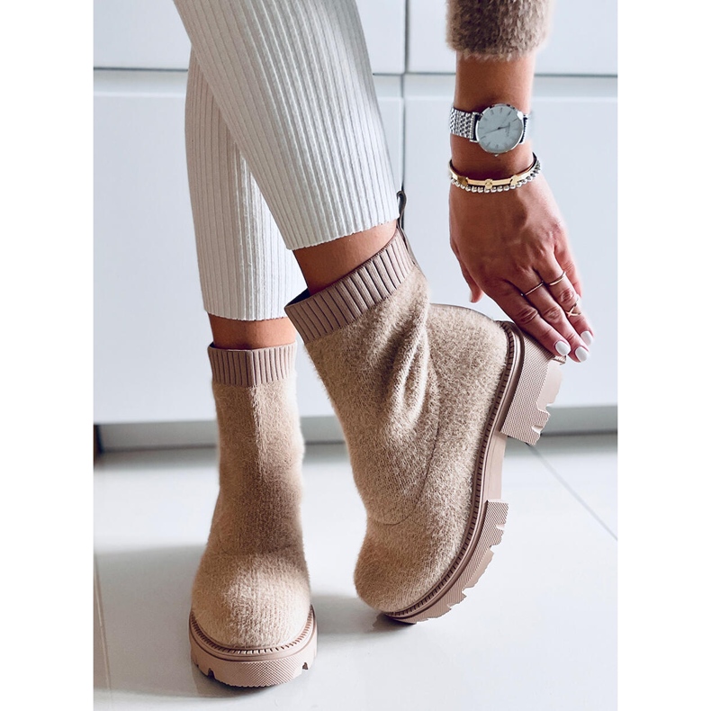 PA1 Roanna Khaki sock boots beige 1 PA1 Roanna Khaki sock boots beige 1