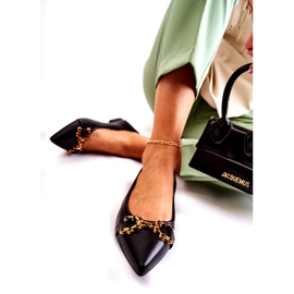 WS1 Women's Ballerinas In Spitz With Black Carlos Ornament 1