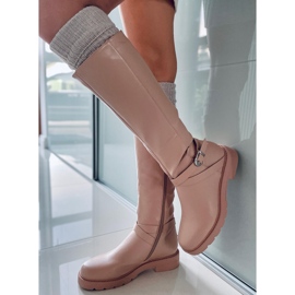 PA1 Khia Nude women's riding boots beige pink 1 PA1 Khia Nude women's riding boots beige pink 1