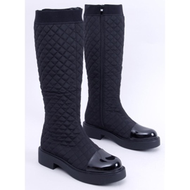 Elegant Coco Black quilted boots 1