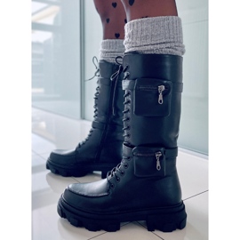 Asot Black boots with pouches 1