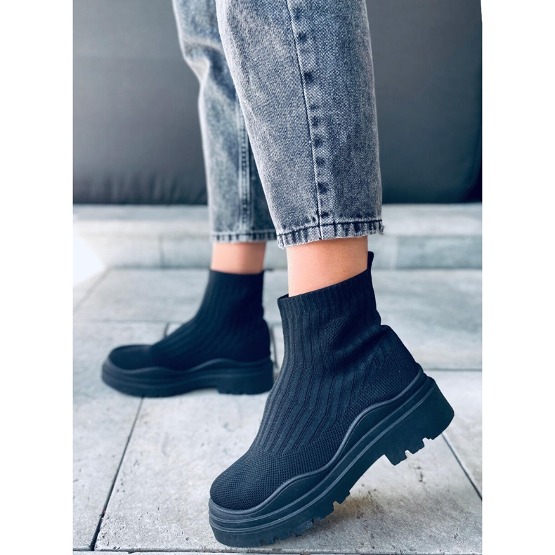 PA1 Silva BLACK + BLACK ankle sock shoes 1