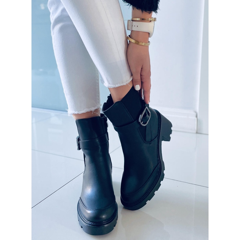 PA1 Carter Black wide heel boots 1