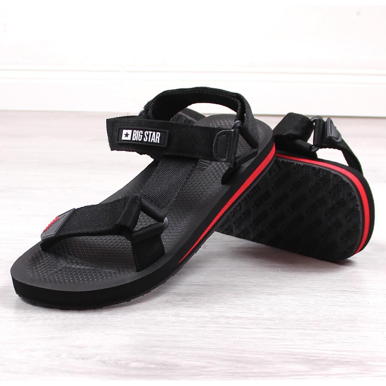 Big Star DD174717 black men's sports sandals with velcro 2