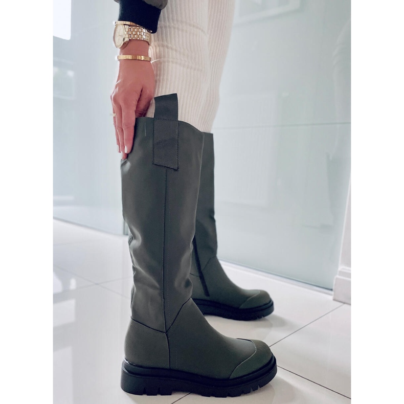 PA1 Women's Gibbs Army Green riding boots 1