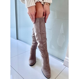 PA1 Classic heeled boots from Vilma Khaki beige 2