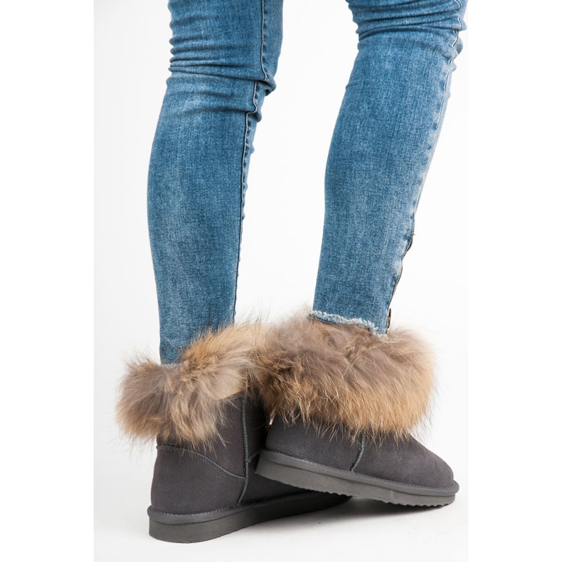 Coco Perla Leather Mukluki grey 2