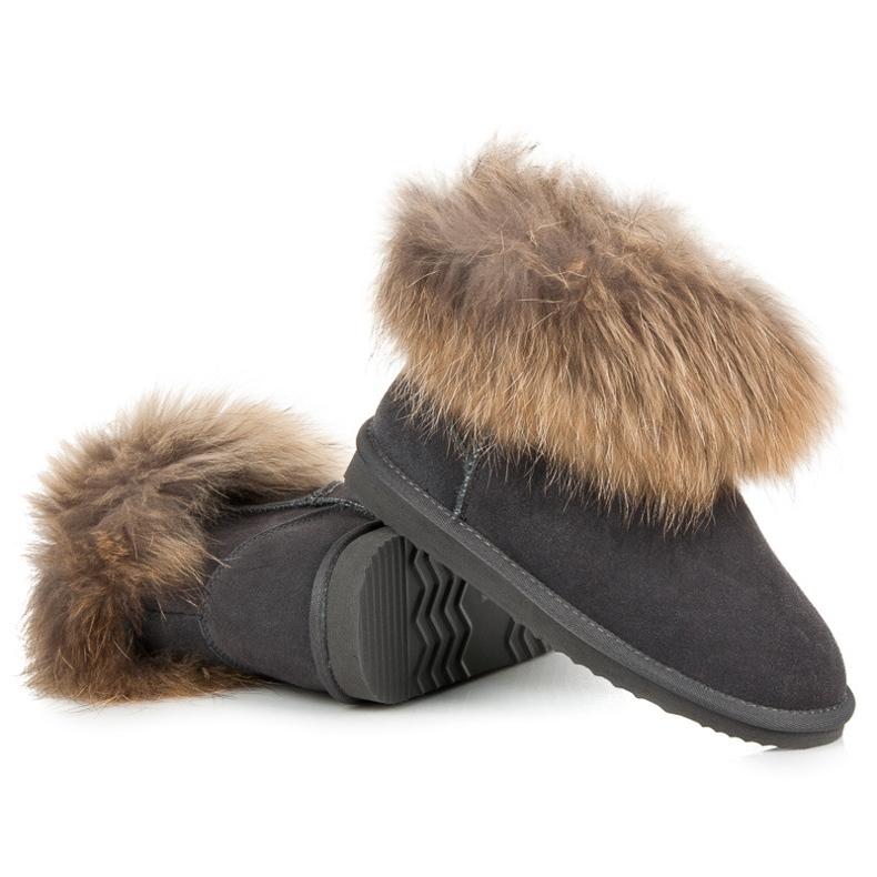 Coco Perla Leather Mukluki grey 1