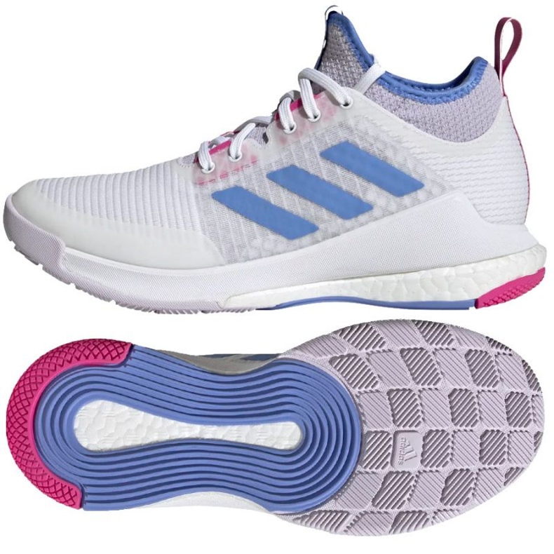 Volleyball shoes adidas CrazyFlight Mid M HQ3489 white white 1