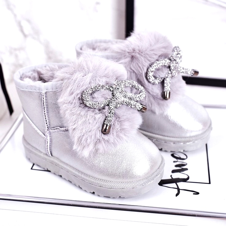 Children's Snow Boots with Fur Silver Aurora 1