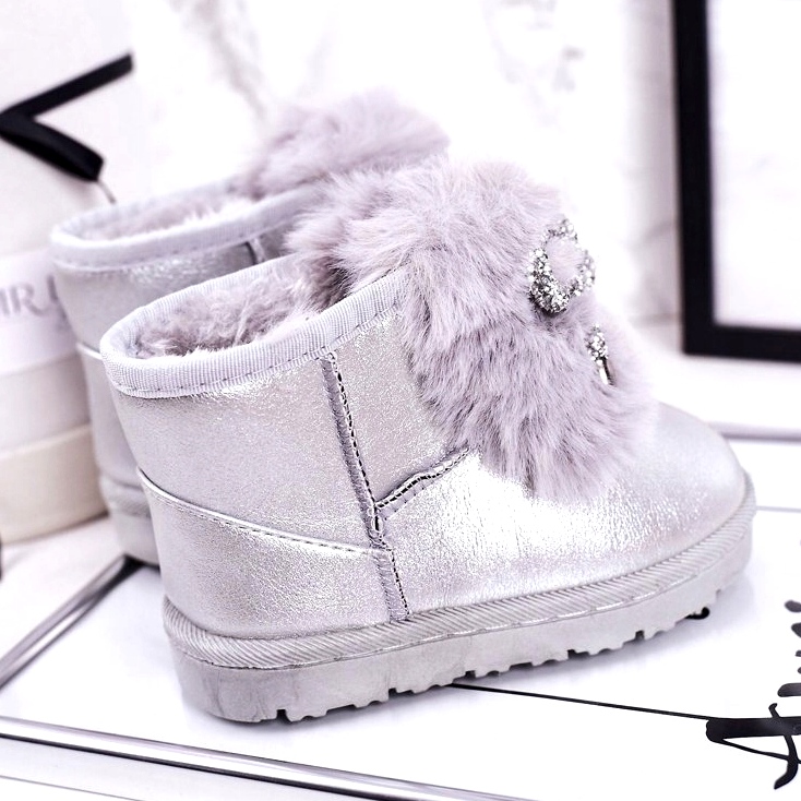 Children's Snow Boots with Fur Silver Aurora 2