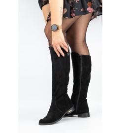 Olivier Fashionable leather women's insulated boots black black 5