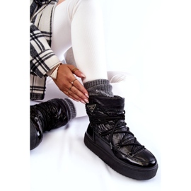 PM1 Women's Fashionable Lace-up Snow Boots in Black Carrios 7
