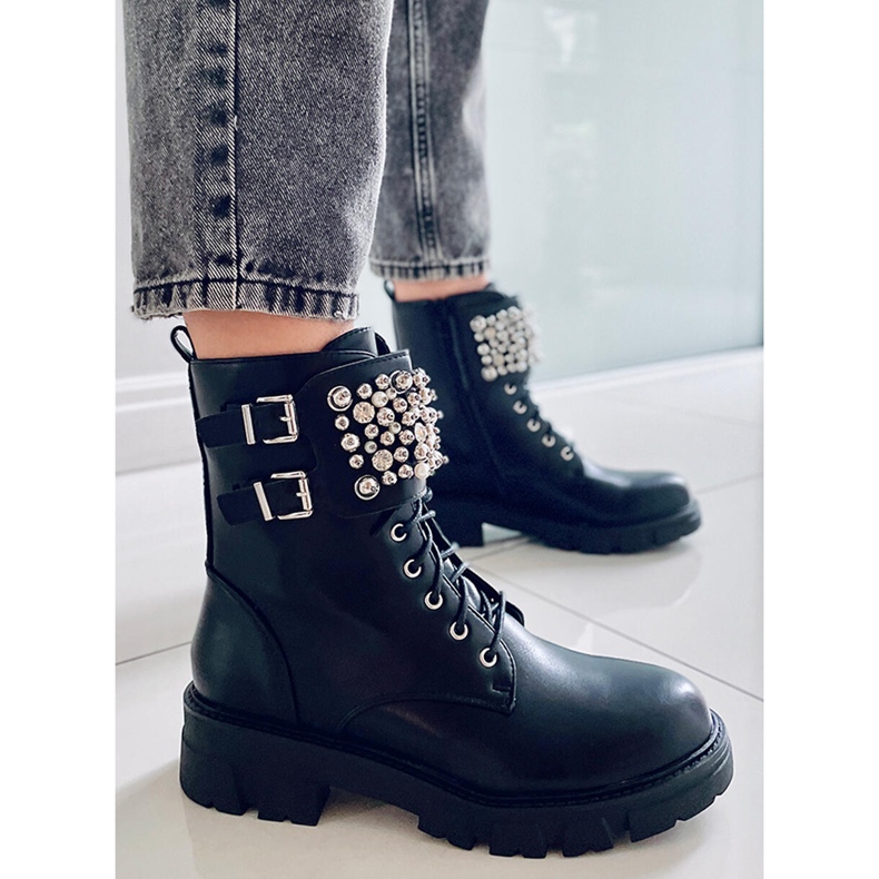 PA1 Vance Black beaded ankle boots 1