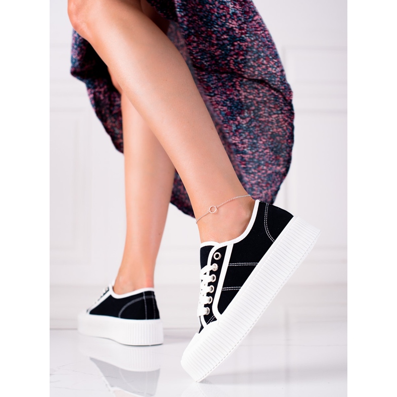 SHELOVET Sneakers On A Wide Platform black 1
