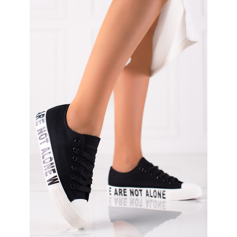 SHELOVET Black Fashion Sneakers 2