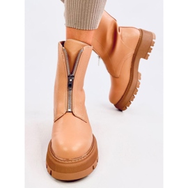 Laura Camel military boots beige 2