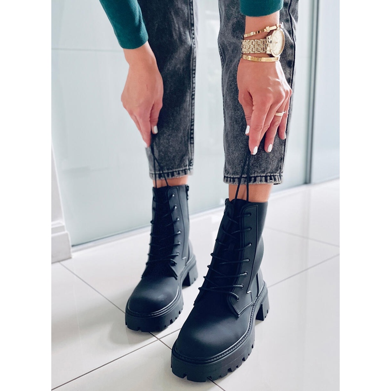 PA1 Tamar Black lace-up boots 1