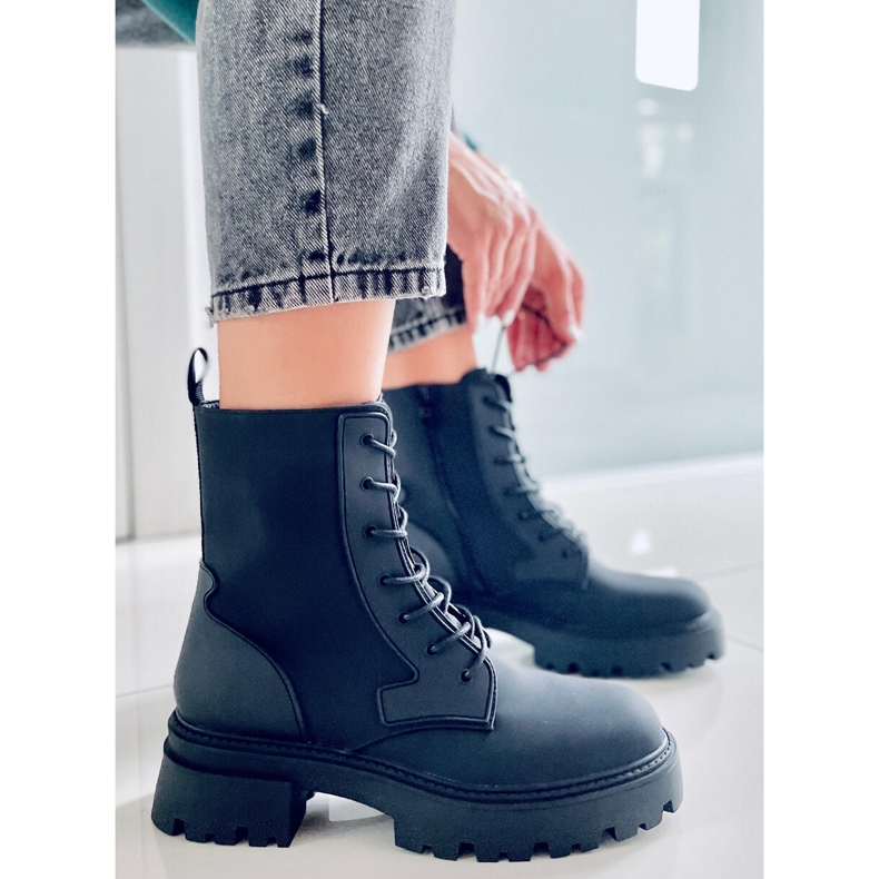 PA1 Tamar Black lace-up boots 2