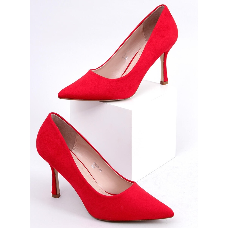 PA1 Women's suede Giorgia Red stilettos 1