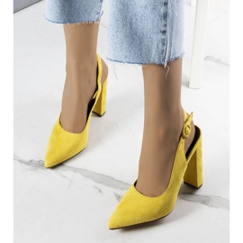 PA1 Yellow open heel pumps from Jaylee 1