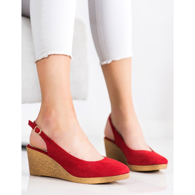 Goodin Comfortable wedge pumps red 1