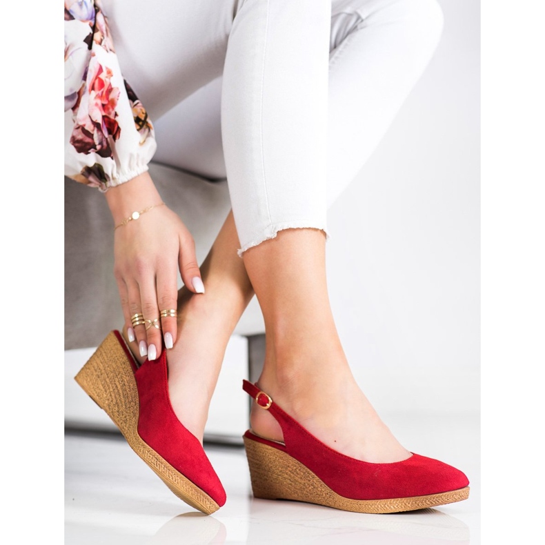 Goodin Comfortable wedge pumps red 2