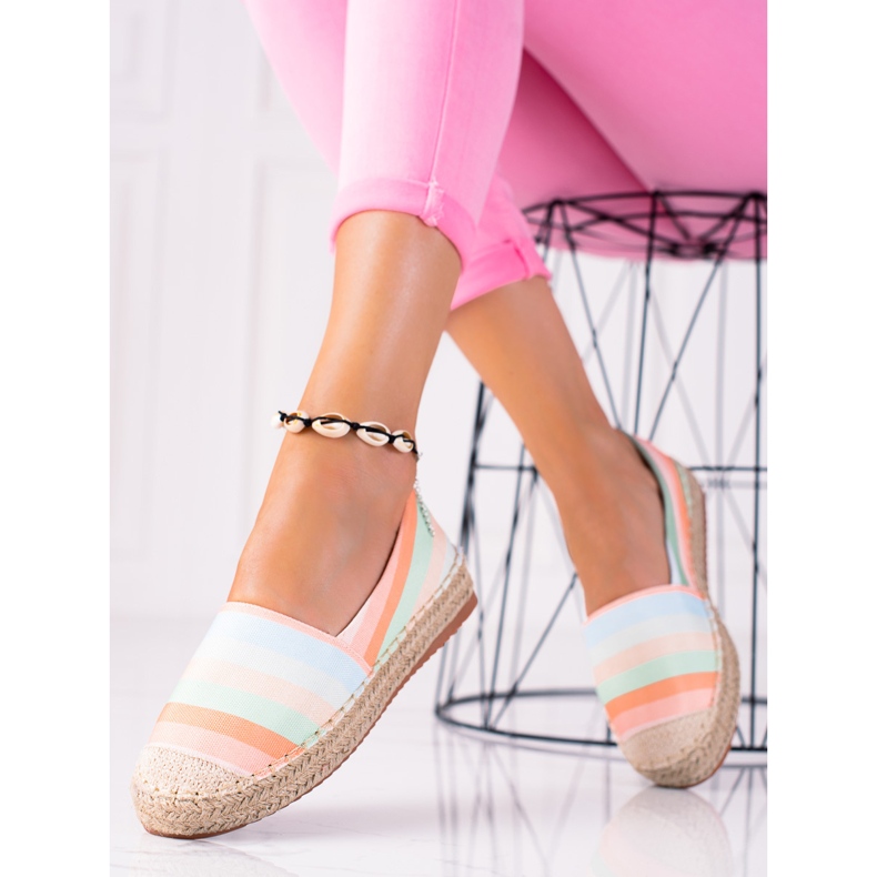 SHELOVET Colorful espadrilles pink multicolored 2