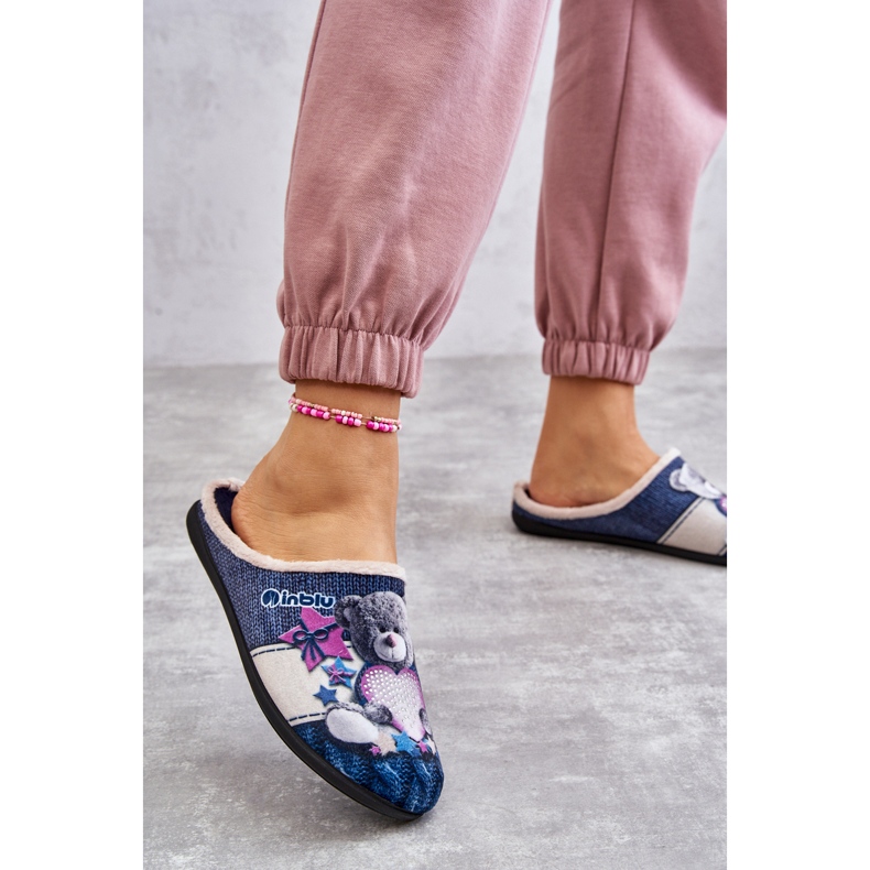 BEFADO S.A. Slippers Befado Teddy Bear With Heart 155D210 Navy Blue 2