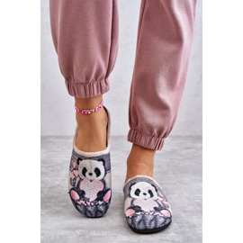 BEFADO S.A. Slippers Befado Panda With Heart 155D209 Grey 1