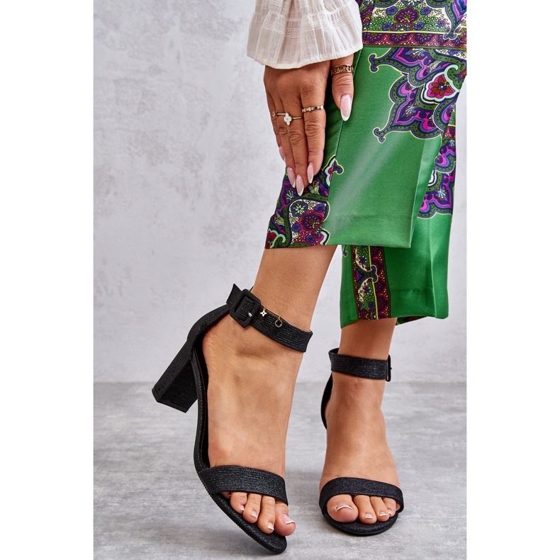 Glossy Heel Sandals Black Maxim 2 Glossy Heel Sandals Black Maxim 2