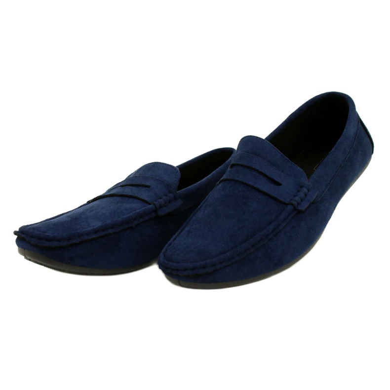 NEWS Men's shoes navy blue loafers 21MN26-4020 2