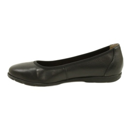 Comfortable Caprice leather ballerina shoes 22150-20 022 Black nappa 2