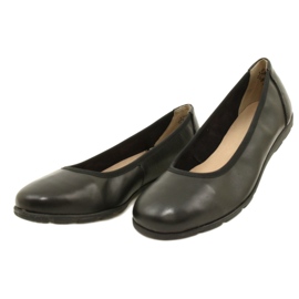 Comfortable Caprice leather ballerina shoes 22150-20 022 Black nappa 3