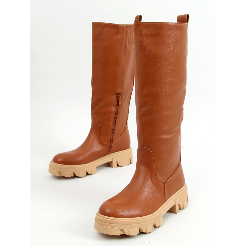 BM Hewes Brown chunky sole boots 1