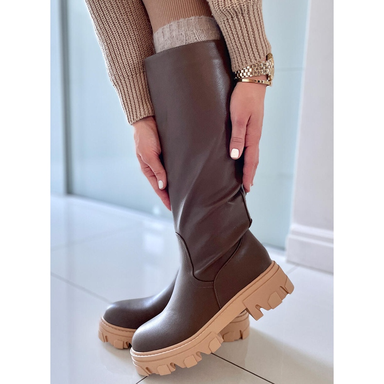 BM Hewes Army Green chunky boots 2