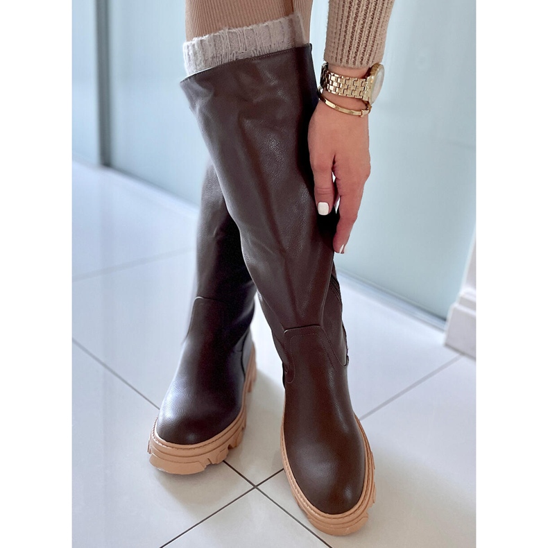 BM Hewes Army Green chunky boots 1