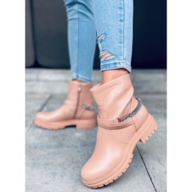 BM Cindy Nude ankle boots with chain beige pink 1 BM Cindy Nude ankle boots with chain beige pink 1
