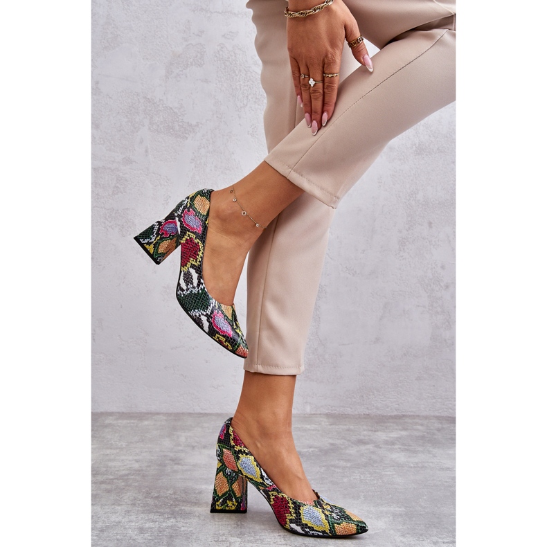 Lewski Shoes Leather Pumps In Snake Pattern Left Shoes 3277 Multicolored 1