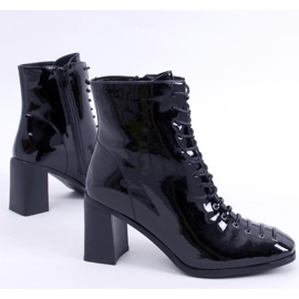 BM High-heeled ankle boots, lacquered Aubrey Black 1