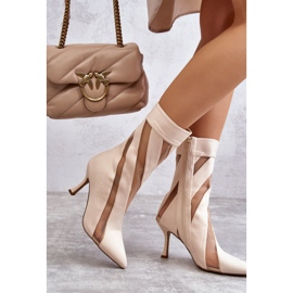 PS2 Fashionable Women's High Heel Boots Beige Deyna 2